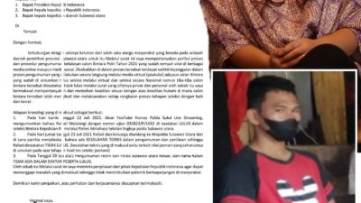 Hillary Lasut Surati Presiden dan Kapolri Pertanyakan Nasib Rafael Malalangi Sebagai Calon Bintara Polri