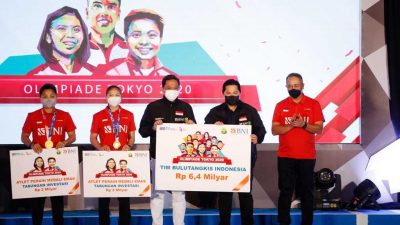 BNI Kucur Bonus Rp6,4 Miliar untuk Kontingen Bulu Tangkis Indonesia