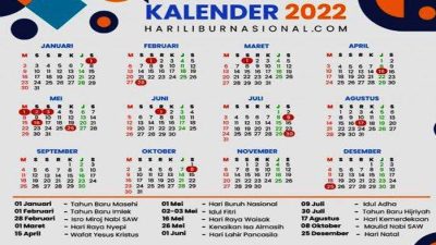 Ini Jadwal Hari Libur Nasional 2022