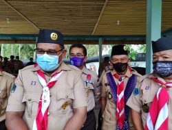 Wabup Talaud Bagi-bagi Masker di HUT Pramuka