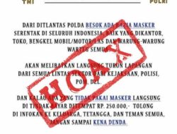Polisi Pastikan Pesan Denda Buat Tak Pakai Masker adalah Hoaks