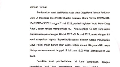 Surat Terbuka Warga GPI Tolak Penutupan Jalan Digunakan Ajang Drag Race ID42NER