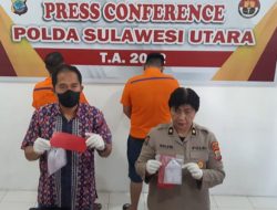 Dua Tersangka Sabu Ditahan Polda Sulut, Seorang Berprofesi Polisi