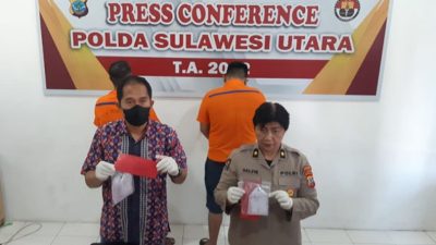 Dua Tersangka Sabu Ditahan Polda Sulut, Seorang Berprofesi Polisi