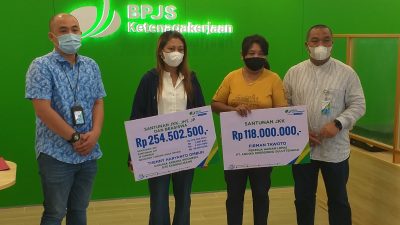 BPJAMSOSTEK Sulut Salurkan JKK Total Rp372,5 Juta bagi Dua Ahli Waris Pekerja