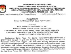 Timsel KPU Kabupaten/Kota di Sulut Diterpa Isu Suap