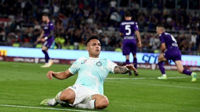Lautaro Martinez Antar Inter Juara Coppa Italia