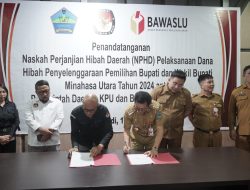 Sah!!! Bupati Joune Ganda Tandatangani Dana Hibah Rp.59 Miliar Untuk KPU dan Bawaslu Minut