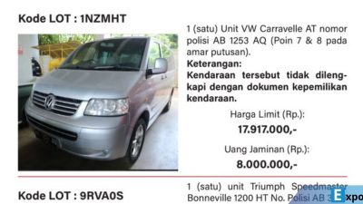 Besok KPK Lelang Aset Koruptor, Mobil Volkswagen Mulai Rp17 Juta!