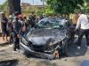 Honda City Tabrak Pohon di Medan