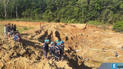 Lokasi terjadinya longsor di tambang timah Bangka Barat