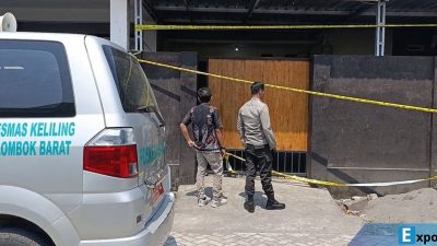 Lokasi penemuan mayat di cor di perumahan Lombok Barat