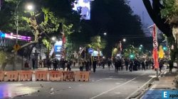 Aksi solidaritas ojol Affan Kurniawan di Surabaya, Jumat (29/8/2025)