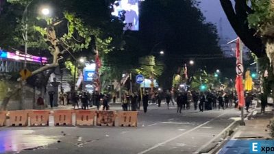 Aksi solidaritas ojol Affan Kurniawan di Surabaya, Jumat (29/8/2025)