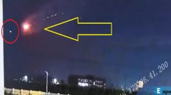 Tangkapan layar dari video yang menunjukkan objek di diduga Meteor yang akan bertabrakan.