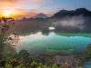 Telaga warna Di Dieng Wonosobo. Kawasan Dataran Tinggi Dieng kini resmi berstatus Geopark Nasional