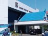 Suasana bank BRI Sungguminasa, Kabupaten Gowa, Sulawesi Selatan pasca keributan yang berujung berondongan peluru pos sekuriti okeh oknum tentara yang mengamuk