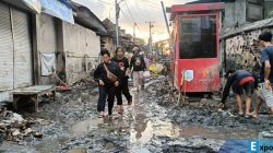 Kondisi Pasar Badung di Denpasar, pasca-banjir bandang pada Rabu