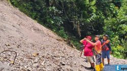 Longsor menutup rel kereta lori di Lebong Tandai, Bengkulu Utara