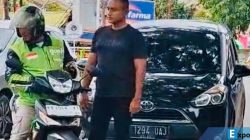 Oknum anggota TNI berinisial F, yang diduga memukul seorang pengemudi ojek online (ojol)