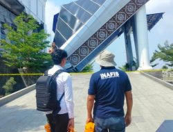 Tim Inafis Olah TKP Ambruknya Atap Teras Kantor Pemkab Brebes