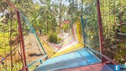 Jembatan gantung di Dusun Nengklok, Desa Pajaten, Kecamatan Sidamulih, Sabtu (4/10/2025) sekitar pukul 08.30 WIB. Jembatan khusus pejalan kaki itu dibangun untuk akses masyarakat antar Dusun dan antar Desa. Belum diresmikan, jembatan itu sudah ambruk, Sabtu 4 Oktober 2025