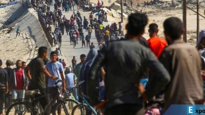 Warga Gaza berkumpul di Nuseirat, Jalur Gaza tengah