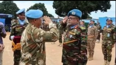 Mayjen TNI Maychel Asmi Pimpin Upacara Penganugerahan Medali untuk Pasukan PBB